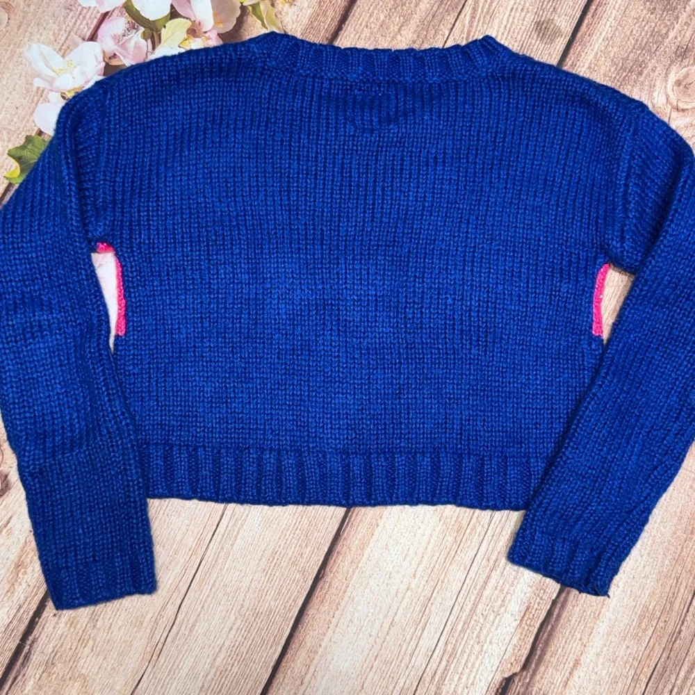 Aeropostale Kids Navy and Fuchsia Cropped Sweater - Picture 3 of 3